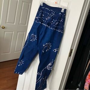 Nigerian Batik Blue Elephant Print Women’s Pants